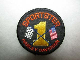 Vintage 1980’s Harley Davidson Patch Sportster 1 Round 4 " American Flag