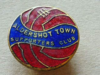 Vintage Football Enamel Badge Aldershot Town Supporters Club H.  W.  Miller