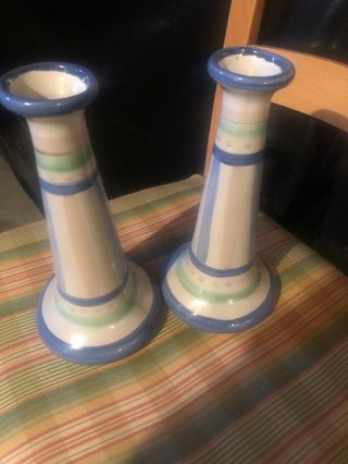 Vintage M.  A.  Hadley Pottery Tapered 9 " Candlestick Candle Holder