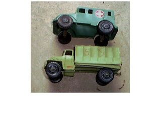Vintage 1960s Army Toys - Trucks Tanks Tents And More