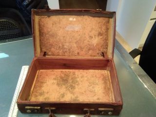 Vintage leather tool box classic car / mechanics case suit case reinforced 5