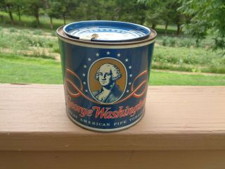 Vintage George Washington Pipe Tobacco Tin Humidor Rj Reynolds