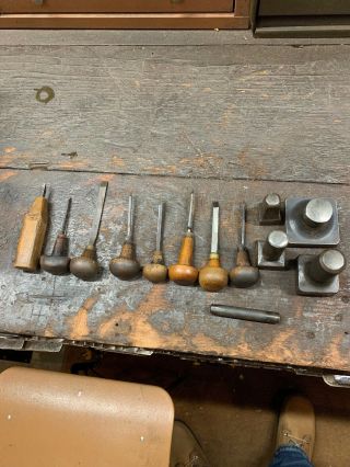 Vintage Gravers Engraving Tools And Stamps