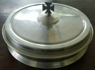 Vintage Aluminum Thomas Service Co Communion Cup Tray And Lid