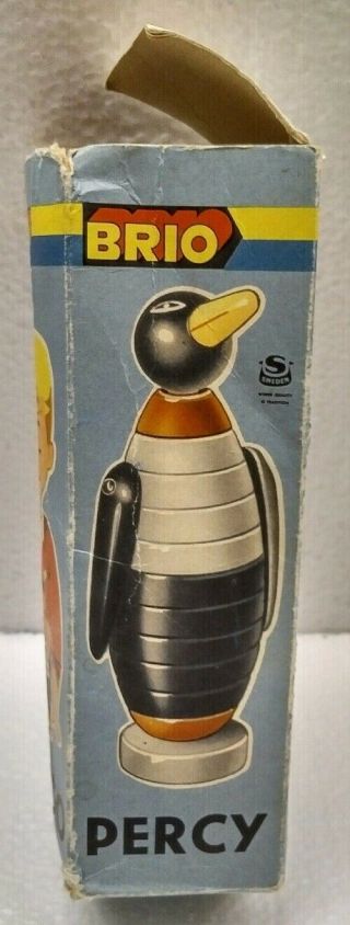 Vintage Brio Percy Penguin Wood Wooden Stacking Toy Read Replacement Box Only