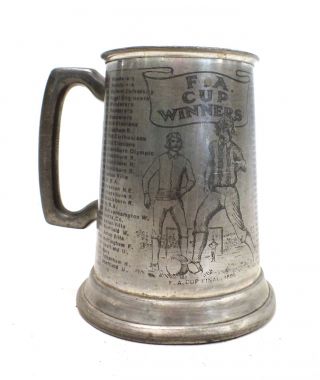 Vintage Fa Cup Winners 1872 - 1973 Pewter Pint Tankard English Football - N18