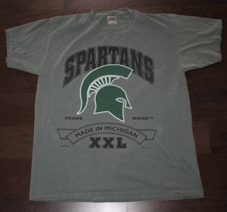 Vtg 90s Michigan State Spartans T - Shirt Nutmeg Mills Men 