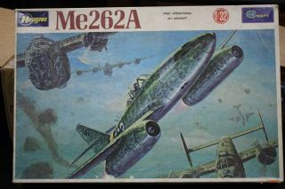 1/32 Hasegawa Messerschmitt Me 262a German Wwii Jet Fighter Detail Model Vintage