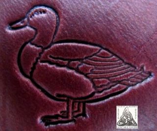 Discontinued Vintage Midas Detailed Walking Duck 1 " Leather Stamp 8299