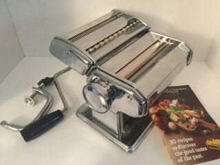 Vintage Marcato Atlas 150 Chrome Hand Crank Pasta Noodle Maker Italy