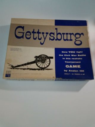 Vintage 1964 Gettysburg Civil War Battle Board Game Avalon Hill Complete,