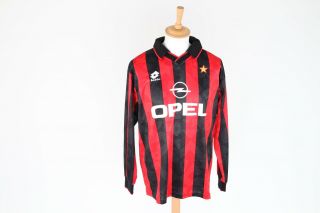 Ac Milan Vintage Football Shirt Opel Long Sleeve Large