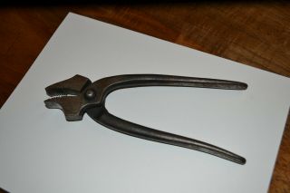 Vtg Old German Cobbler Shoemaker Lasting Pliers Pincers Upholstery Tool
