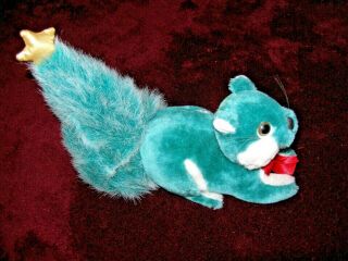 Vintage Applause Douglas Fir Green Plush Squirrel Xmas Tree Tail With Star Bow