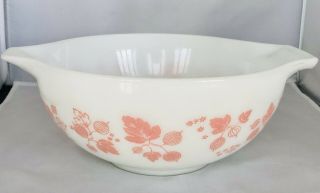 Vintage Pyrex Pink And White Gooseberry 443 Cinderella Mixing Bowl 2 1/2 Quart
