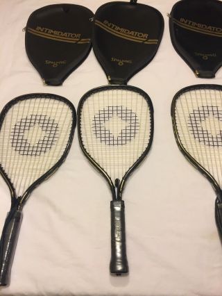Vtg Spalding Intimidator Racquetball Racquet w/cover 3 7/8 grip 2