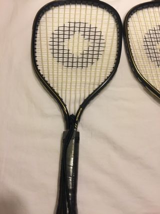 Vtg Spalding Intimidator Racquetball Racquet w/cover 3 7/8 grip 3