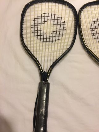 Vtg Spalding Intimidator Racquetball Racquet w/cover 3 7/8 grip 4