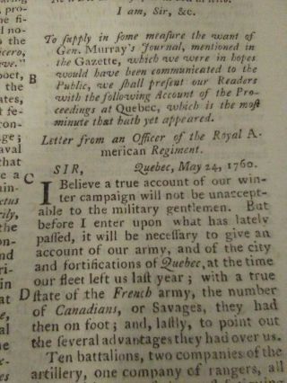 July 1760 Gentleman ' s Mag,  Jamaica Insurrection,  Cherokees Defeated SC,  Quebec 2