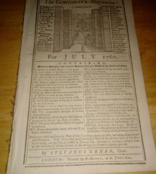 July 1760 Gentleman ' s Mag,  Jamaica Insurrection,  Cherokees Defeated SC,  Quebec 4