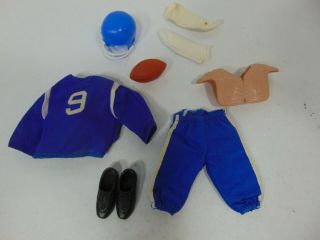 Vtg Mattel 70s Big Jim Action Figure Clothes Set Football Outfit 1971