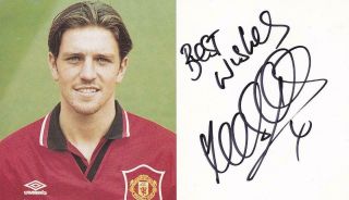 Lee Sharpe Signed Vintage Manchester United Official Club Card Aftal Dealer 135