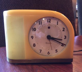 Vintage 1950’s Art Deco Westclox Moonbeam S5 - J Alarm Clock - Keeps Good Time