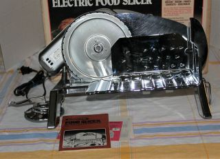 Vintage Rival Electric Food Meat Cheese Deli Slicer Model 1030/ V4 Chrome Vgc