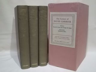The Letters Of David Garrick - Little & Kahrl - H/b 1963 3 Vol Set (d) 1st Edn