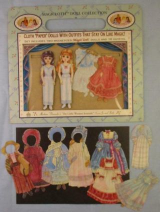 Vtg 1998 Magicloth Magnetic Cloth Paper Dolls Madame Alexander Little Women Jo