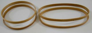 2 Vintage Wooden Embroidery Hoops With Felt Lining 6 " Round & 9 " X 4 1/2 " Oval