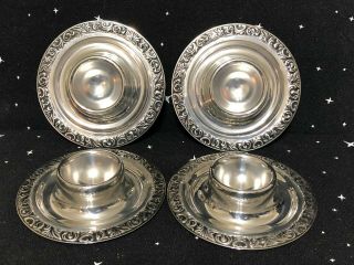 Vintage Cromargan Germany Stainless Steel Metal Egg Cups Holders Set Of 4 Wmf