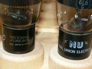 2 National Union 6L6G Tubes - USA - Black Glass 2