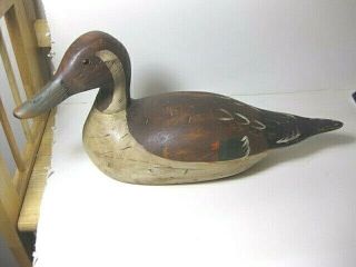 Vintage Wood Pintail Hand Painted Duck Decoy Signed