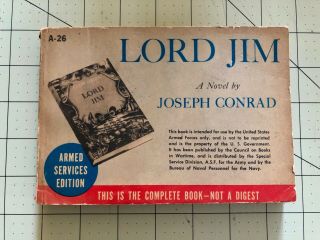 Joseph Conrad: Lord Jim | Armed Services Edition From Wwii (vintage Paperback)