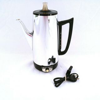 Vintage Percolator Electric Coffee Pot General Electric 9 Cups Immersible A8p15