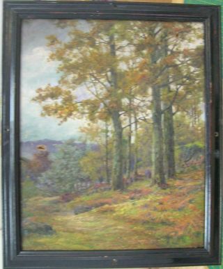 Vintage Early 20thc British Woodland Oil Scene,  Circle Of Frederick Golden - Short