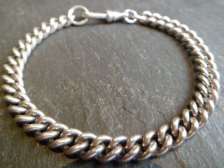 Vintage Solid Silver Chain Bracelet - Lion Passant And Sterling Silver Stamp