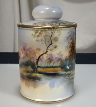 Vintage Noritake Nippon Tobacco Porcelain Humidor Jar - 57252