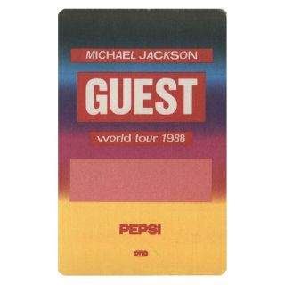 Michael Jackson Authentic 1988 Bad Tour Satin Cloth Backstage Pass Vintage