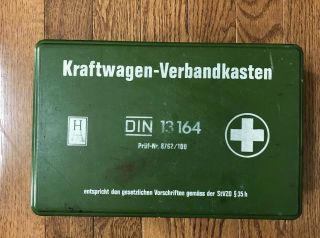 Kraftwagen Verbandkasten German Vintage Mercedes First Aid Kit Complete