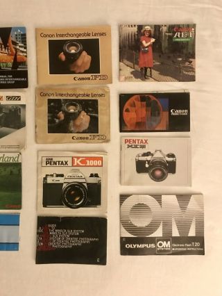 Film Camera Manuals Instructions Canon Pentax Minolta 4