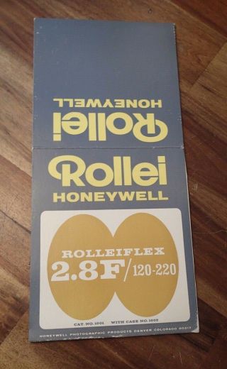 Rolleiflex 2.  8f/120 - 220 Camera Box Sleeve Only Honeywell Rollei