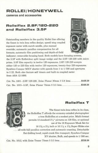 Rolleiflex 2.  8F/120 - 220 Camera Box Sleeve Only Honeywell Rollei 4