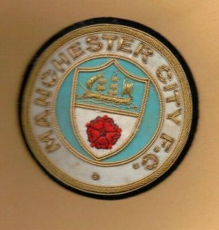 Manchester City Fc Vintage 1980s Sew - On Patch Blazer Badge