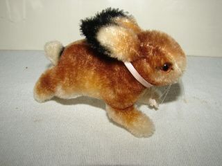 Small Vintage Steiff Germany Mohair Rabbit Bunny 5 Inch Long Button In Ear