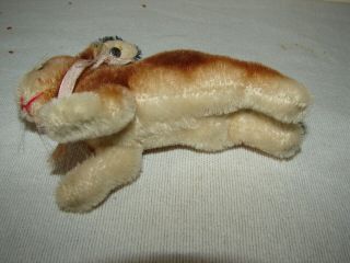 SMALL VINTAGE STEIFF GERMANY MOHAIR RABBIT BUNNY 5 INCH LONG BUTTON IN EAR 7