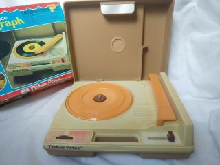 Fischer Price Record Player Model 825 Vintage 1978 Phonograph 33 45,  Orig Box