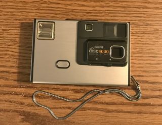 Retro Vintage Kodak Disc 4000 Flash Camera And Case.