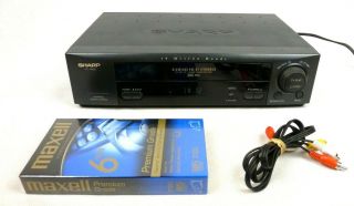 Sharp Vc - H982u 4 - Head Vcr Vhs Fully W/ Rca Cable & Blank Vhs Tape